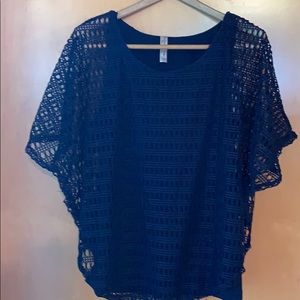 Very navy blue almost black depending on light top